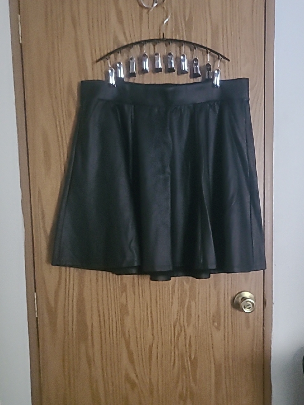 torrid Black Faux Leather Skater Skirt